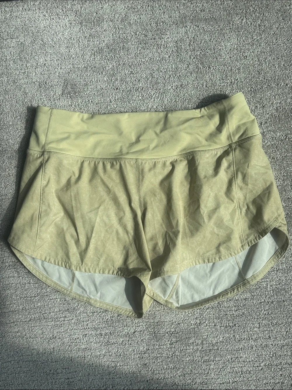 lululemon athletica Light Olive Women's Athletic Shorts with Liner